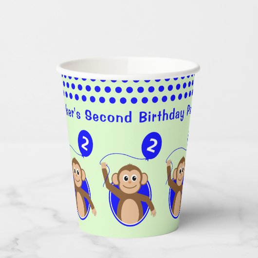 Affenblase 2. Geburtstag Pappbecher (Links)