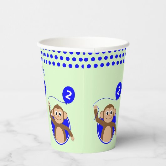 Affenblase 2. Geburtstag Pappbecher (Rechts)