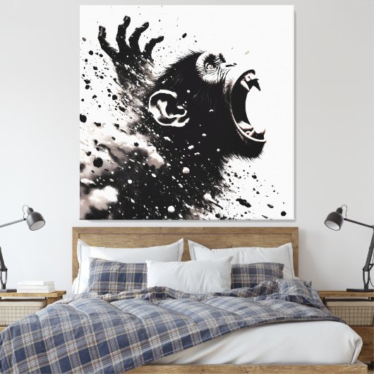 Affenblast Leinwanddruck (Insitu (Schlafzimmer))