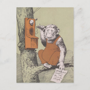 "Affenbusiness-Anruf" Postkarte
