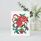 Affenchinesisches Zodiakszeichen Postkarte (Stehend Vorderseite)