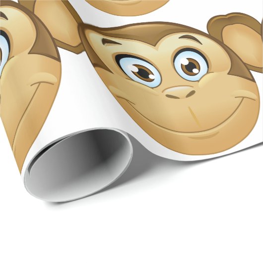 Affenemoji Geschenkpapier (Rolleneckpunkt)