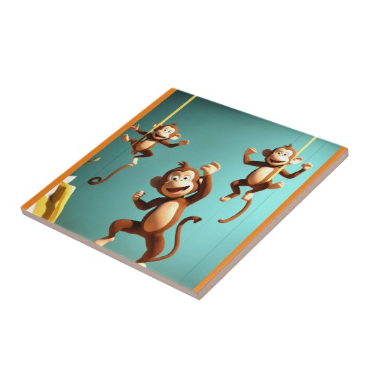 Affenfamilie Fliese (Seite)