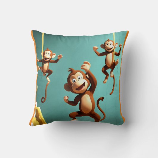 Affenfamilie Kissen (Rückseite)