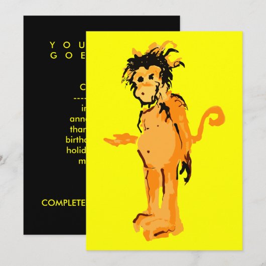 Affenfarbe Einladung (Vorne/Hinten)