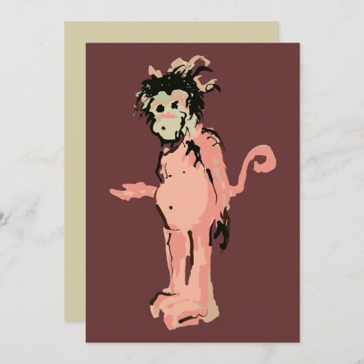 Affenfarbe Einladung (Vorne/Hinten)