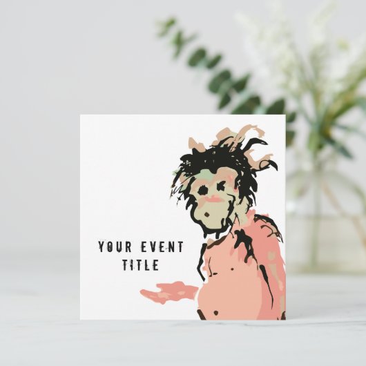 Affenfarbe Einladung (Stehend Vorderseite)