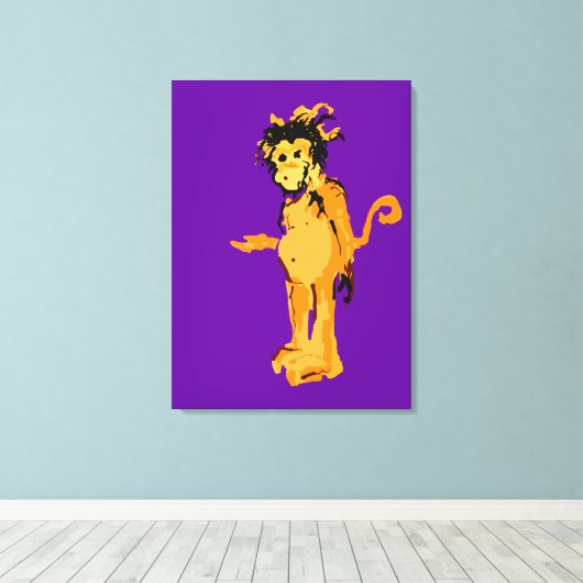 Affenfarbe Leinwanddruck (Insitu (Holzboden))