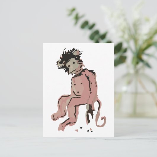 Affenfarbe Postkarte (Stehend Vorderseite)