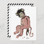 Affenfarbe Postkarte (Vorne/Hinten)