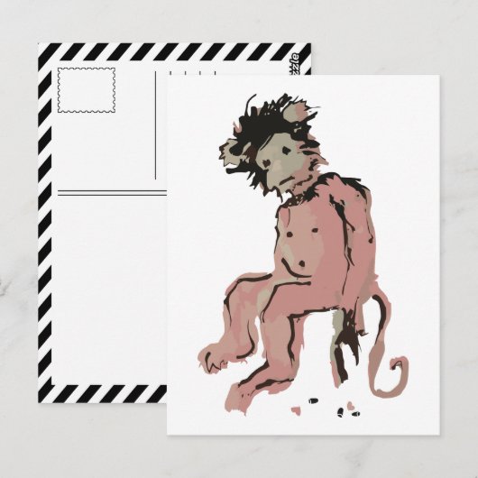Affenfarbe Postkarte (Vorne/Hinten)