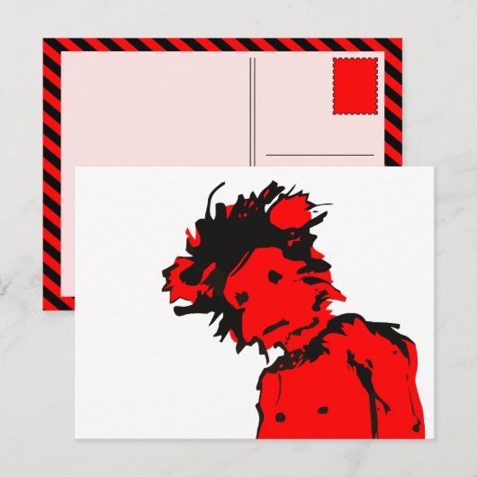 Affenfarbe Postkarte (Vorne/Hinten)