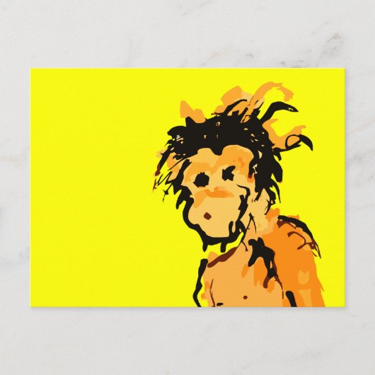 Affenfarbe Postkarte (Vorderseite)