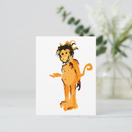 Affenfarbe Postkarte (Stehend Vorderseite)