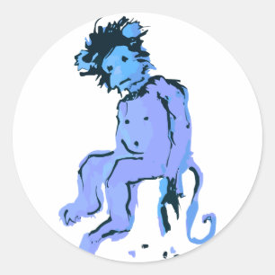 Affenfarbe Runder Aufkleber