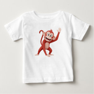 Affenfigur winkt Hallo Baby T-shirt