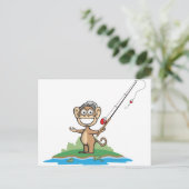 Affenfischerei Postkarte (Stehend Vorderseite)