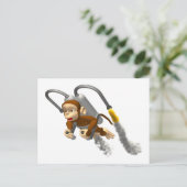 Affenflug mit Jetpack Postkarte (Stehend Vorderseite)