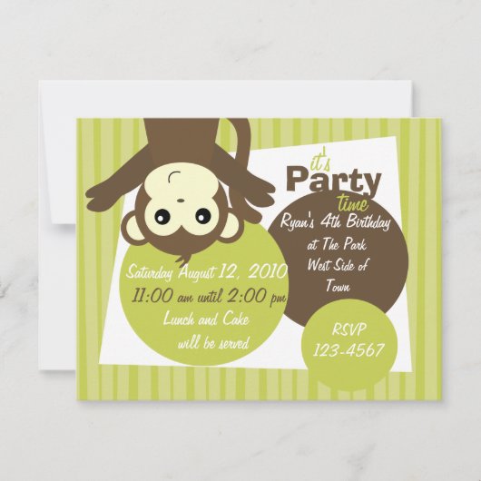 Affenfoto Einladung (Vorderseite)