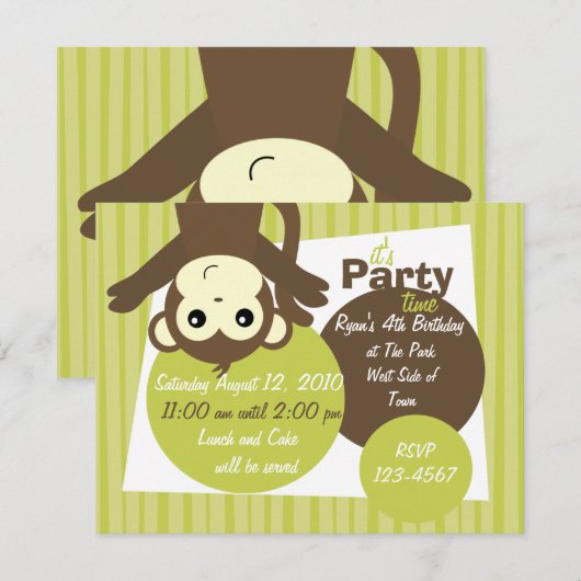 Affenfoto Einladung (Vorne/Hinten)