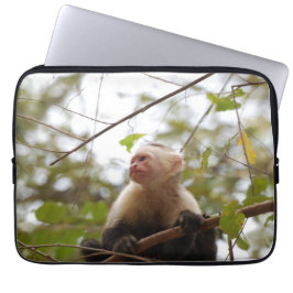 Affenfotografie, weißes Capuchin Laptopschutzhülle