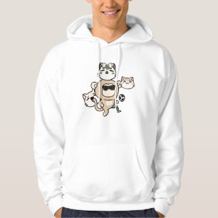 Affenfußballspieler mit Prothese und Katze S Hoodie