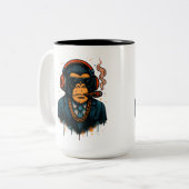 Affengeschäft - Der Chef des Affen Zweifarbige Tasse (Vorderseite Links)