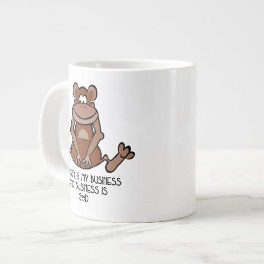 Affengeschäft Jumbo-Tasse (Vorderseite Links)