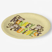 Affengeschäft Pappteller (Schrägansicht)