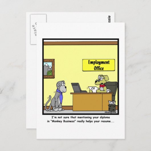 Affengeschäft Postkarte (Vorne/Hinten)