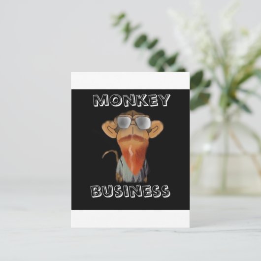 Affengeschäft Postkarte (Stehend Vorderseite)