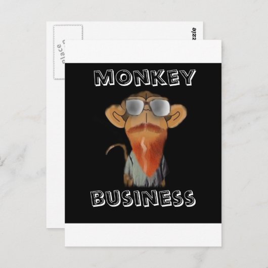 Affengeschäft Postkarte (Vorne/Hinten)