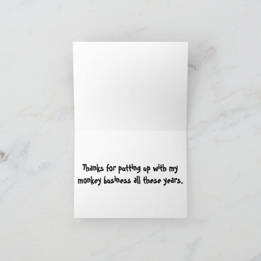 Affengeschäft zum niedlichen Vater Dankeskarte (Innenseite)