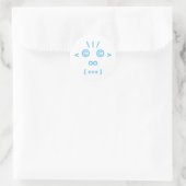 Affengesicht (blau) runder aufkleber (Tasche)