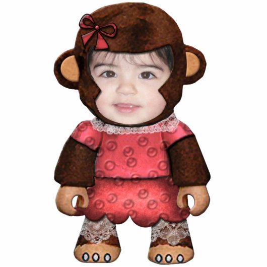 Affengesicht - Mädchen Freistehende Fotoskulptur (Vorne)