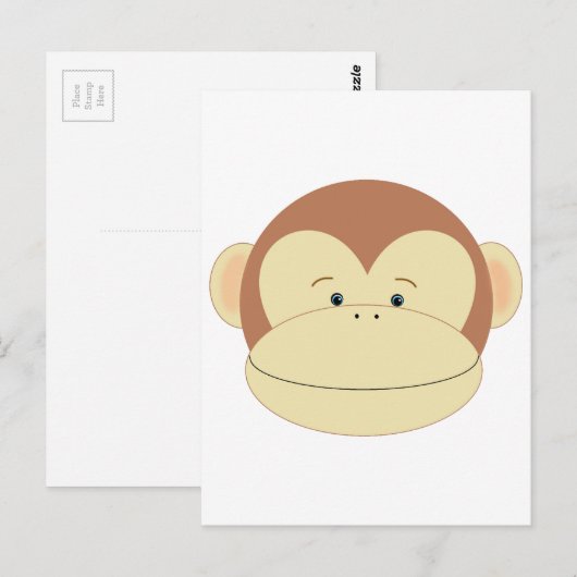 Affengesicht Postkarte (Vorne/Hinten)