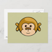 Affengesicht Postkarte (Vorne/Hinten)