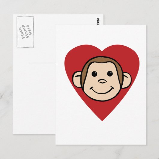 Affenherz Postkarte (Vorne/Hinten)