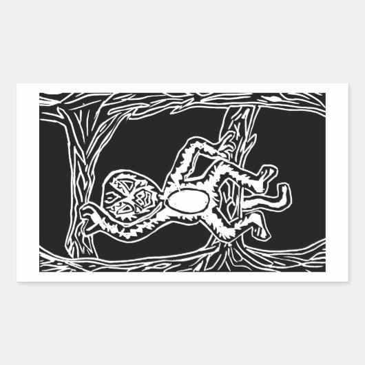 Affenholz Rechteckiger Aufkleber (Vorderseite)