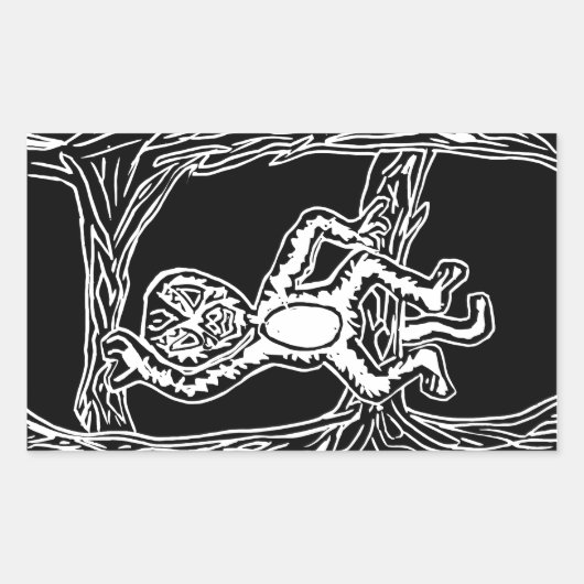 Affenholz Rechteckiger Aufkleber (Vorderseite)