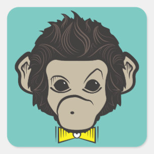 Affenidentitica Quadratischer Aufkleber