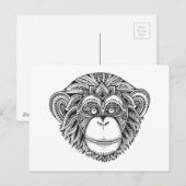 AffenIllustartion Postkarte (Vorne/Hinten)
