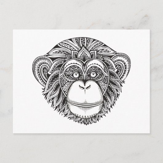 AffenIllustartion Postkarte (Vorderseite)