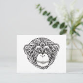 AffenIllustartion Postkarte (Stehend Vorderseite)