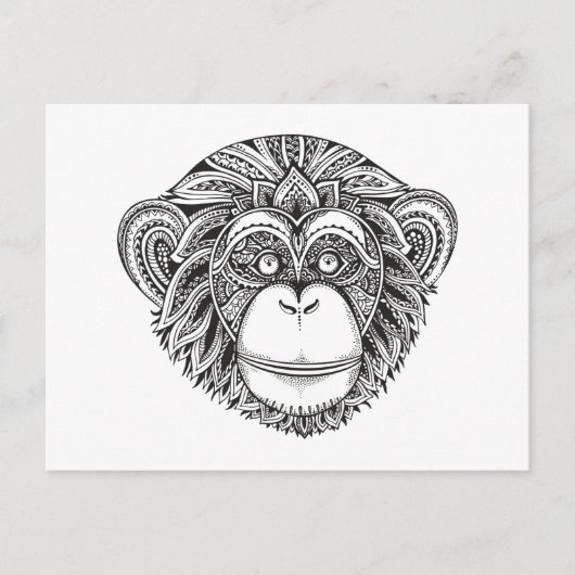 AffenIllustartion Postkarte (Vorderseite)