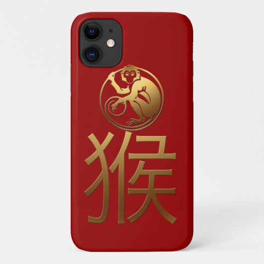 Affenjahr 2016 mit Gold-Prägung -1- Case-Mate iPhone Hülle (Rückseite)