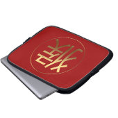 Affenjahr 2016 mit goldener Prägung Wirkung Sieb Laptopschutzhülle (Vorne Knopf)