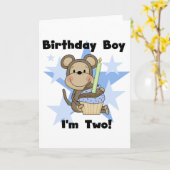 Affenjunge 2. Geburtstagshygiene Karte (Gelbe Blume)