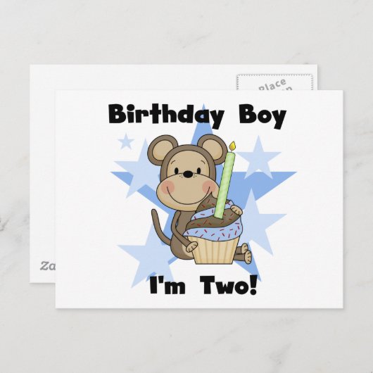 Affenjunge 2. Geburtstagshygiene Postkarte (Vorne/Hinten)