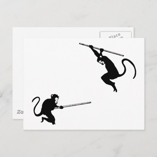 Affenkampf Postkarte (Vorne/Hinten)